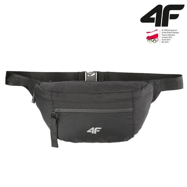 4F - große Bauchtasche Umhängetasche Sport Tasche 51x20 cm - schwarz