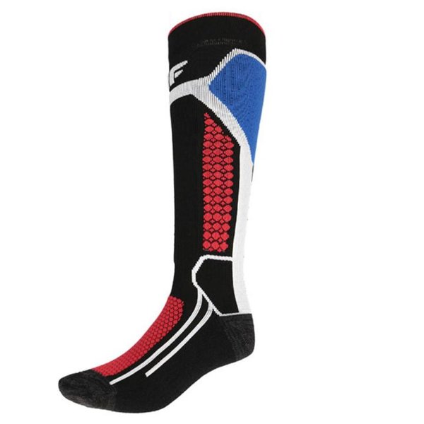 4F - antibakterielle Ski Socken Merinowolle - blau/schwarz/rot