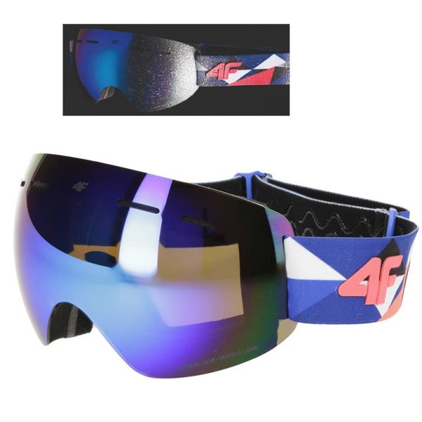 4F - Skibrille Snowboardbrille - AF BLUE REVO DOUBLE LENS - schwarzblau