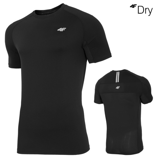 DRY - 4F Herren Sport T-Shirt Sportshirt, schwarz