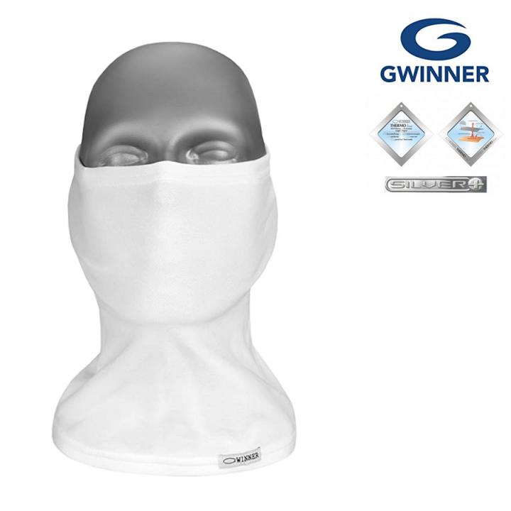Gwinner - Sturmhaube - Kopfhaube - Gesichtsmaske - Halswärmer - SILVERPLUS  - weiß