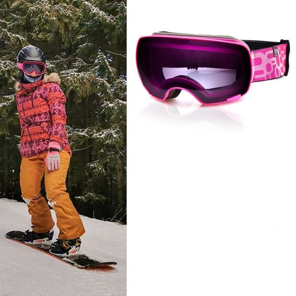 SPOKEY - YOHO Skibrille Snowboard Brille UV-Schutz Schneebrille - Anti-Fog - rosa