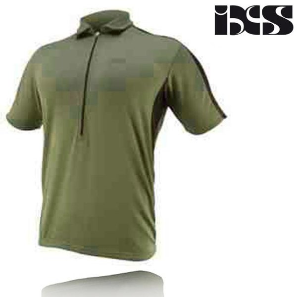 IXS Herren Bike- Sport Polo-Shirt Radtrikot - grün khaki - S