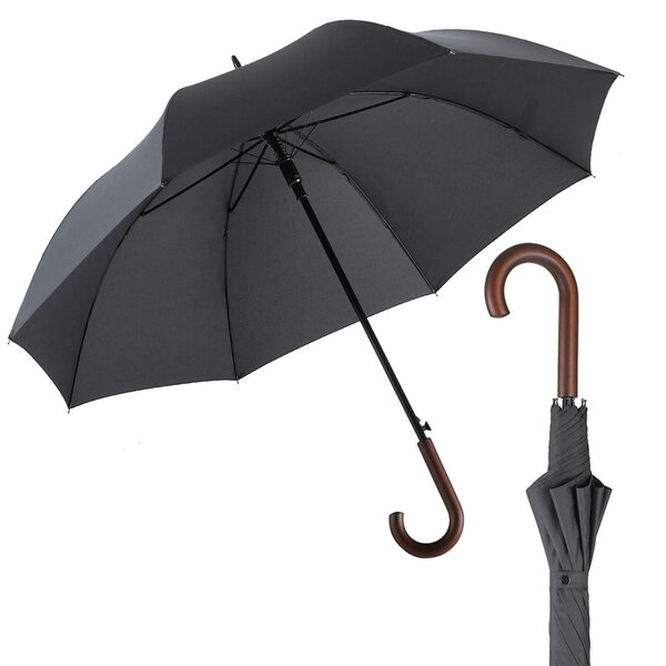 EuroSCHIRM - Göbel - großer City Regenschirm, Stockschirm, schwarz