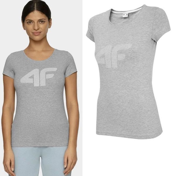 4F- Logo Damen T-Shirt - grau