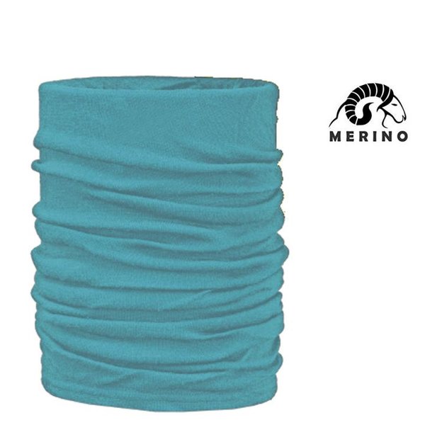 ARECO - MERINO Multifunktions-Halstuch Mütze Schal Neckwarmer - aqua