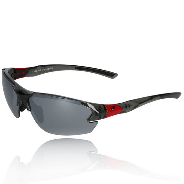4F - Sportbrille Sonnenbrille Bike Brille - polarisierende REVO Gläser UV 400 - S2 grau