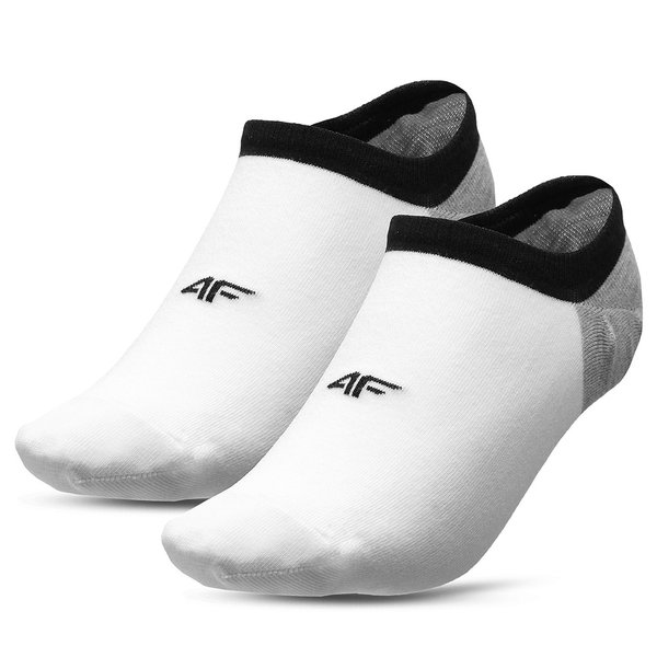 4F - 2er Pack Sneakersocken, Sportsocken - weiß grau