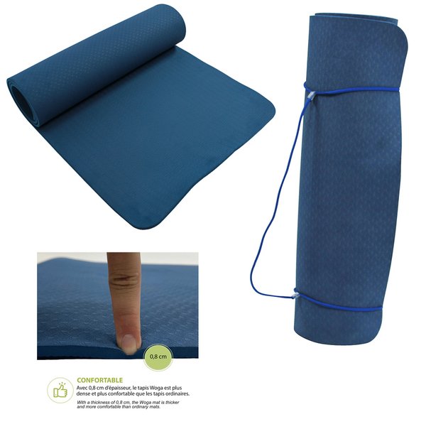 Wantalis - Yogamatte, Yoga-Fitness Matte, TPE Free, blau
