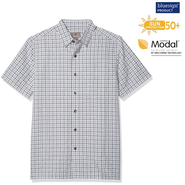 Royal Robbins - Herren Desert Pucker Plaid S/S Hemd kurzarm Outdoorhemd, grau