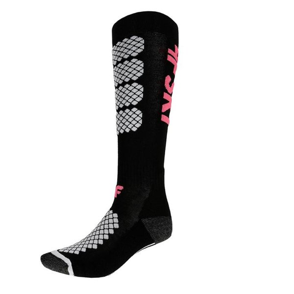 MERINO - antibakterielle Ski Socken Merinowolle - schwarz/pink