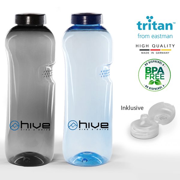 TRITAN - Trinkflasche Wasserflasche - BPA frei - recyclebar - inkl. Flip Top