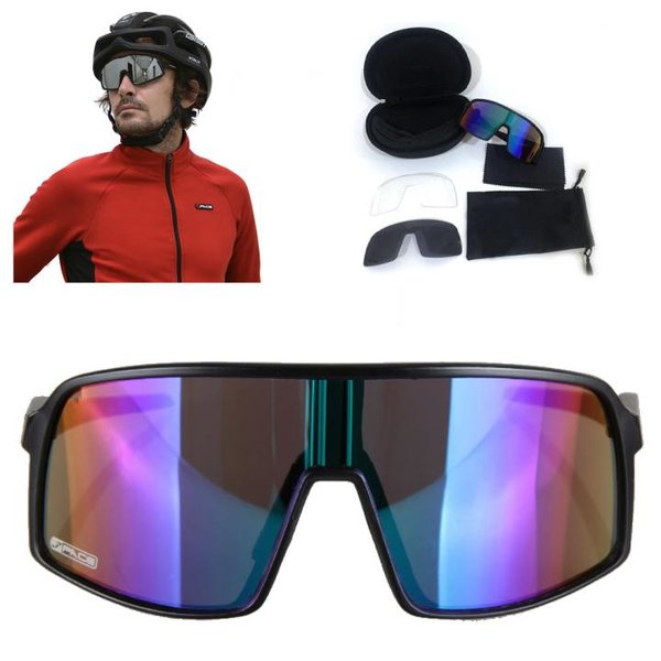 3Face - funktionelle Radsport - Outdoor Sonnenbrille mit 3 Satz Wechselgläsern - UV 100 - Mod.Orsia