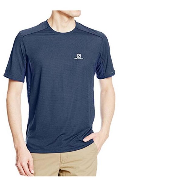 Salomon Herren Trail Runner T-Shirt Ss Tee M Surf The Web, navy M