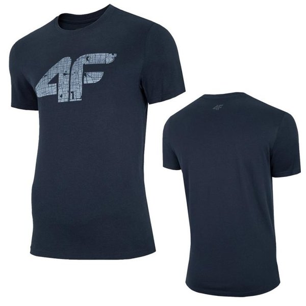 4F - Logo - Herren T-Shirt Baumwolle - navy