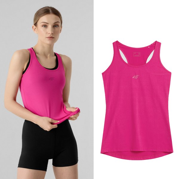 4F - Damen Fitness Tank Top Sportshirt, pink