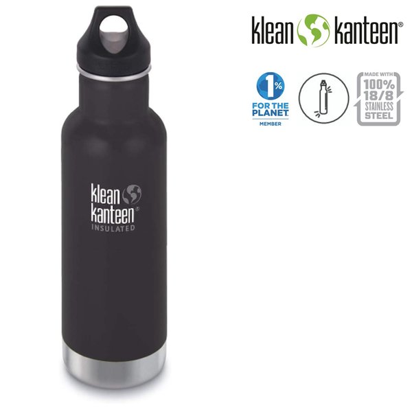 Klean Kanteen - Classic Vacuum Insulated Trinkflasche mit Loop Cap 592ml - black