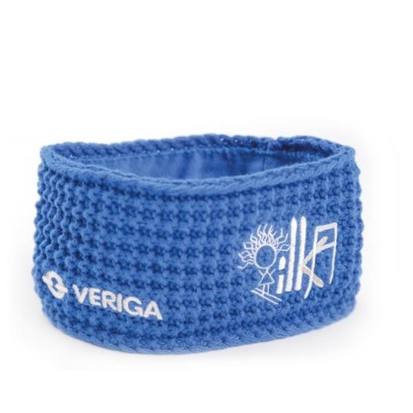 Veriga - TRAK - dickes Stirnband Fleece Wolle handgestrickt - blau