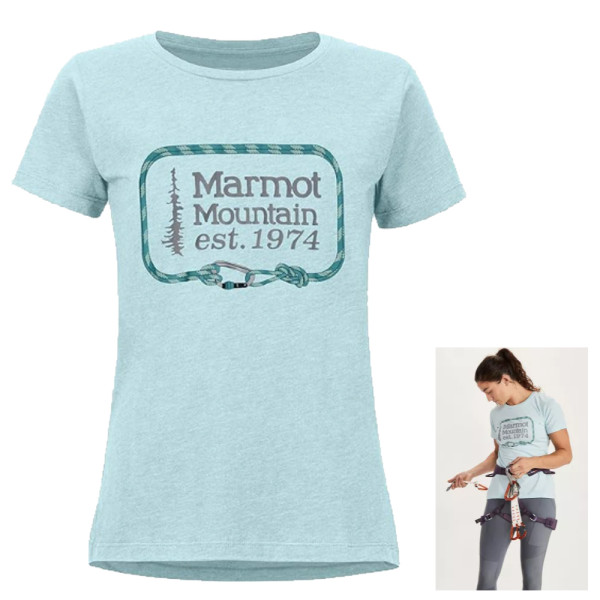 Marmot Wm's Ascender Tee Short Sleeve Damen T-Shirt, hellblau