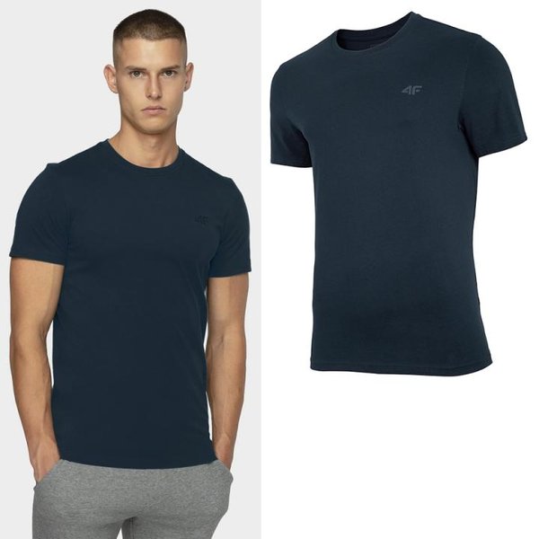 4F - Herren Basic T-Shirt Baumwolle - navy