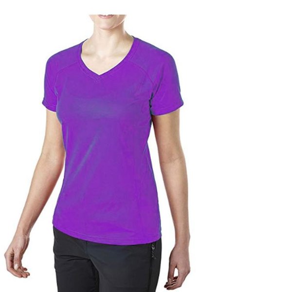 Berghaus Damen T-Shirt Tech Tee Short Sleeve V Neck Baselayer, lila 34 XS