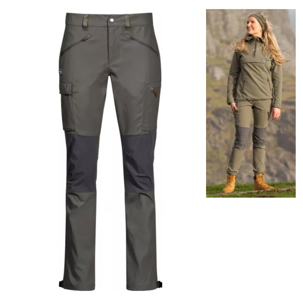 Bergans Nordmarka Hybrid W Pants Damen Outdoorhose, grau grün