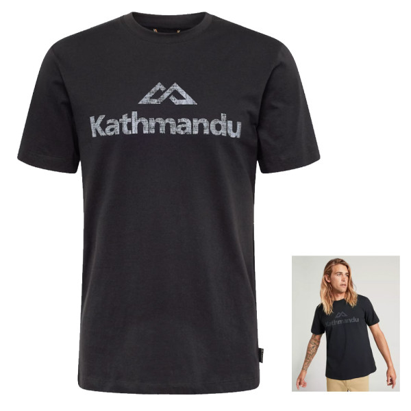 Kathmandu Logo MNS Short Sleeve Crew Tee Herren kurzarm T-Shirt, blk