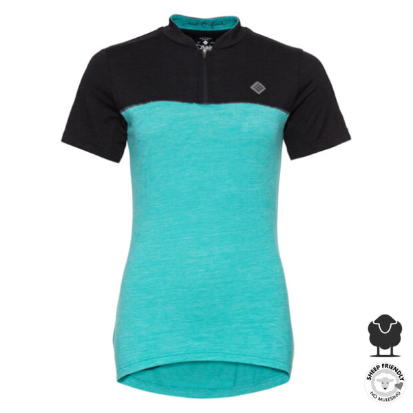 TRIPLE2 - SWET nul - Merino Tencel Jersey Damen Rad Shirt, lapis green