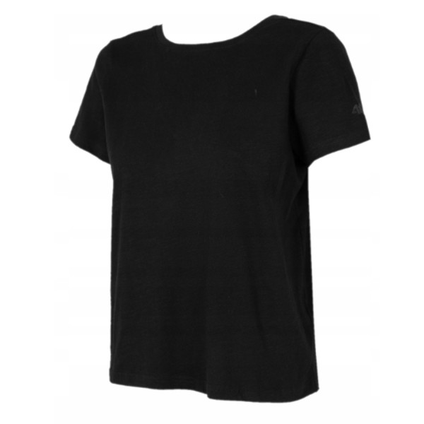 4F- Logo Damen T-Shirt kurzer Schnitt Casual Shirt, schwarz