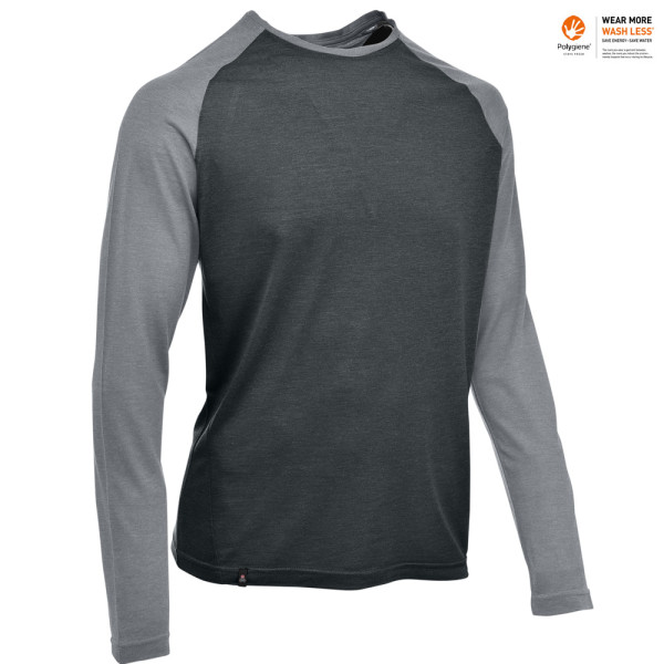 Maul - Bludenz - funktionelles Herren Longshirt Shirt, grau schwarz