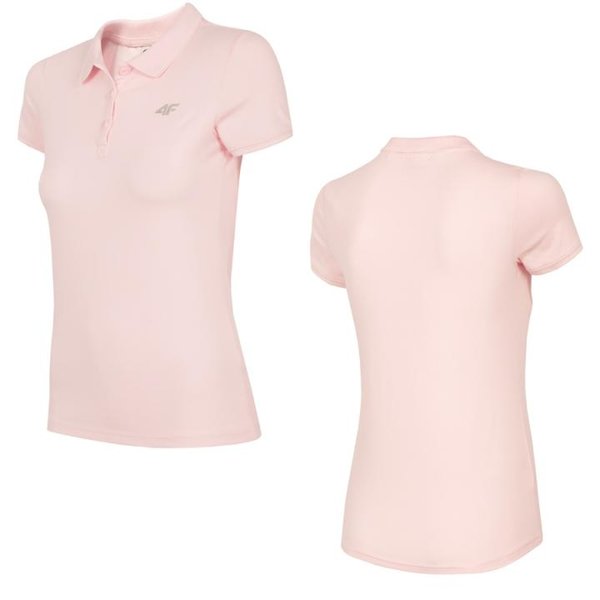 4F - Damen Poloshirt Baumwolle - rosa