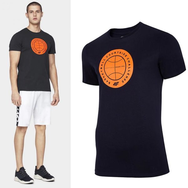 4F - Basketball - Herren T-Shirt Baumwolle - navy