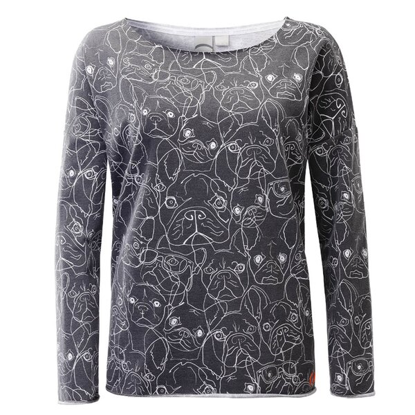 Viertel Mond - modisches Sweatshirt aus Mischgewebe - Pullover Longshirt Sophia