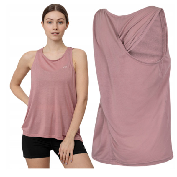 4F - ärmelloses Sport Damen Shirt Tank Top, rose