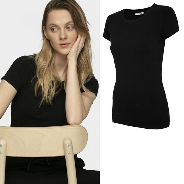 Outhorn - Damen Basic T-Shirt- schwarz