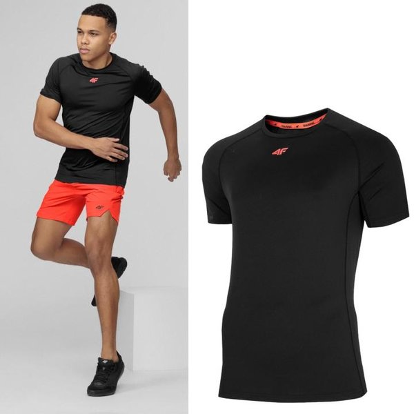 4F - Lauf- und Fitness T-Shirt für Herren - neonrot
