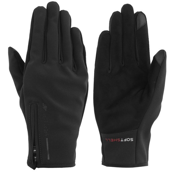 4F - Softshell Sporthandschuhe Winter Handschuhe - schwarz
