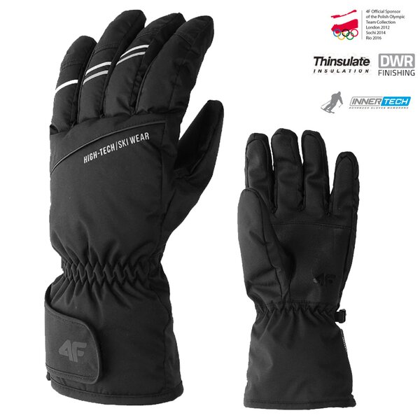 Thinsulate - Marken Skihandschuhe 4F Winterhandschuhe - schwarz