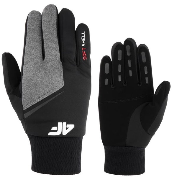 4F - Sport Softshell gloves - dicke Sporthandschuhe, schwarz