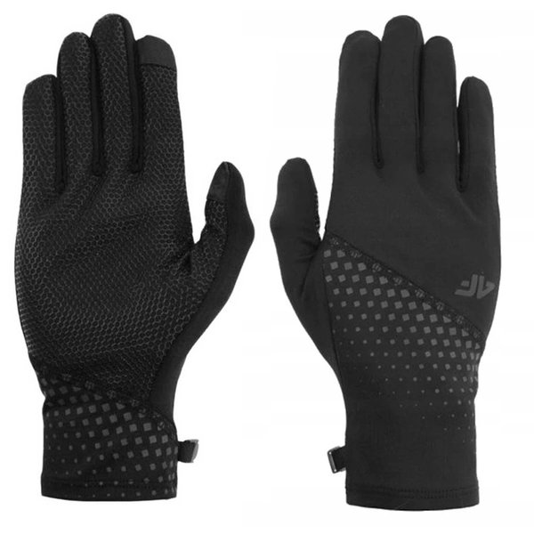4F - Sporthandschuhe mit Microfleece - schwarz